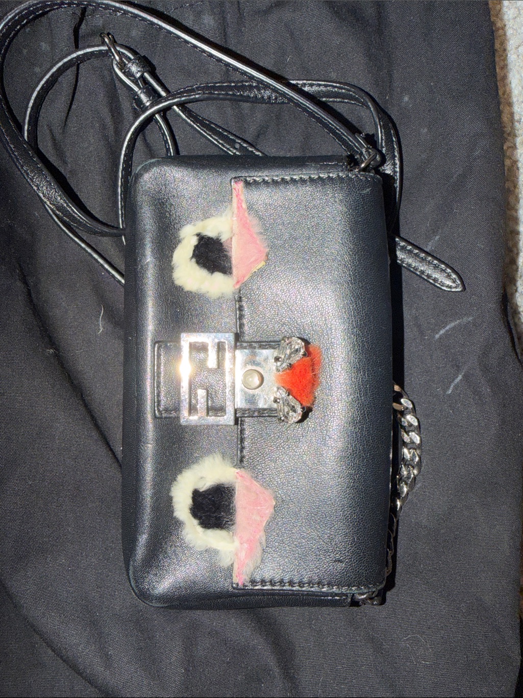 Fendi Baguette Chain Leather Mini Bag